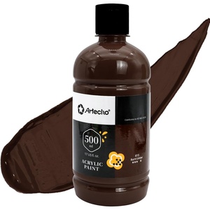 image:imageArtecho Neutral Glow in the Dark Acrylic Paint 500ml  17oz Large Bottle  Semi Glossy Finish High Pigment Rich Color Craft Paint for Canvas Rocks Wood Fabric Ceramic NonToxicBurnt Umber