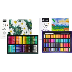 image:imageArtecho Oil Pastels Set of 48 Colors amp 66pcs Soft Pastels