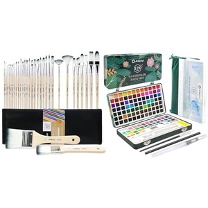 image:imageArtecho Watercolor Paint Set 128 Colors amp 32 PCS Paint Brushes for Acrylic Painting