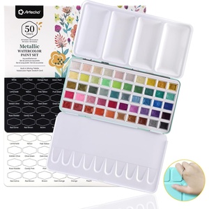 image:imageArtecho Watercolor Paint Set 72 Colors Travel Watercolor Set with Watercolor Papers and Brushes Ideal for Amateur Hobbyists Painting Lovers and Artists50 Colors Metallic