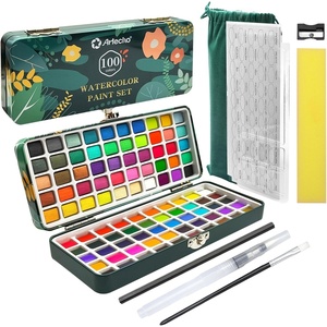 image:imageArtecho Watercolor Paint Set 72 Colors Travel Watercolor Set with Watercolor Papers and Brushes Ideal for Amateur Hobbyists Painting Lovers and Artists100 Colors