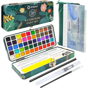 image:imageArtecho Watercolor Paint Set 72 Colors Travel Watercolor Set with Watercolor Papers and Brushes Ideal for Amateur Hobbyists Painting Lovers and Artists50 Colors