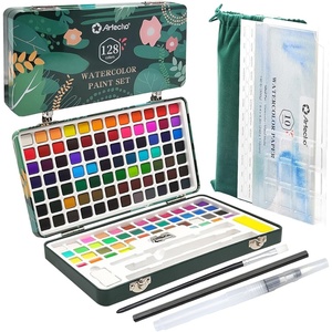 image:imageArtecho Watercolor Paint Set 72 Colors Travel Watercolor Set with Watercolor Papers and Brushes Ideal for Amateur Hobbyists Painting Lovers and Artists128 Colors