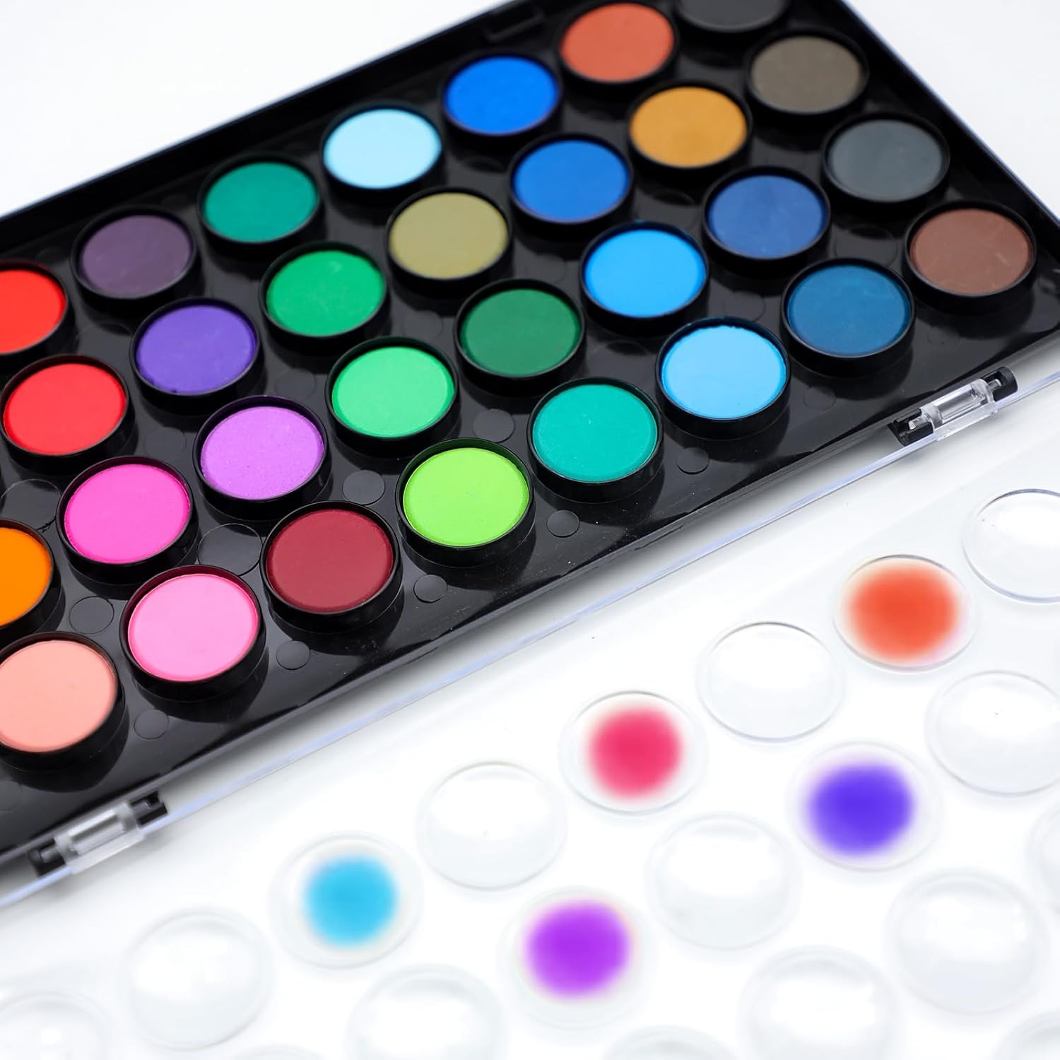 image:imageArtecho 48 Colors 5 Packs Watercolor Paint Set Portable Travel Watercolor Cake Kit with 3 Brushes EasyClean Washable Paint for Card Making Illustrations Painting Calligraphy48 colors 5 pack