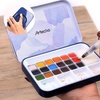 image:imageArtecho Watercolor Paint Set 18 Colors Travel Watercolor Set with Water Brush Pen Sponge and Blank Color Chart Ideal for Amateur Hobbyists Painting Lovers and Artists