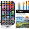 image:imageArtecho 48 Colors 5 Packs Watercolor Paint Set Portable Travel Watercolor Cake Kit with 3 Brushes EasyClean Washable Paint for Card Making Illustrations Painting Calligraphy48 colors with paper pad